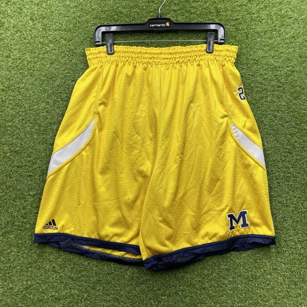 Michigan Wolverines Adidas Shorts Mens Extra Large Team Issued Basketball Y2K
